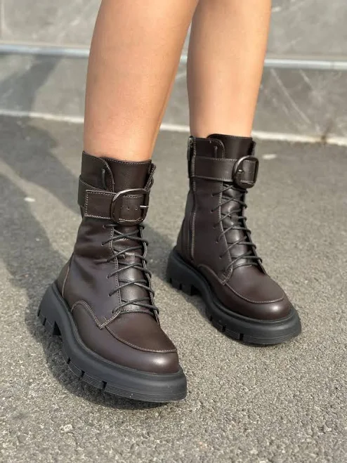 shoes Черевики жіночі шкіряні коричневі демісезонні 4518д Maletskiy $3890