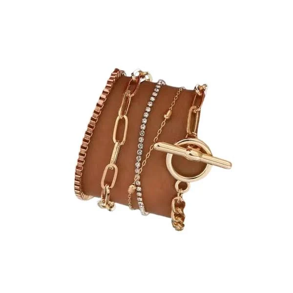 accessory Браслеты набор комплект 5 штук золотого цвета бижутерия Алло $229