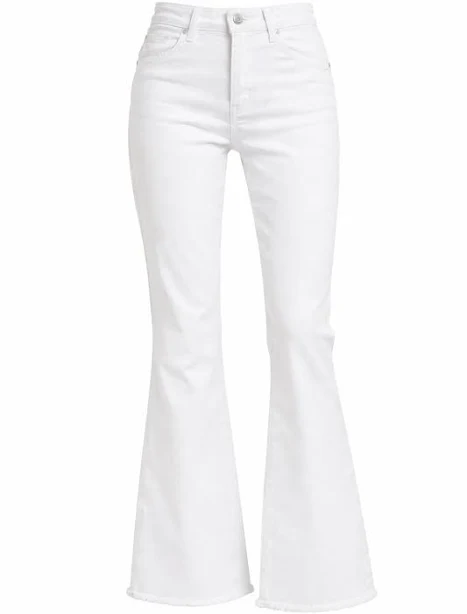 high-waisted jeans Білі джинси кльош із обробленим краєм Jador $5590