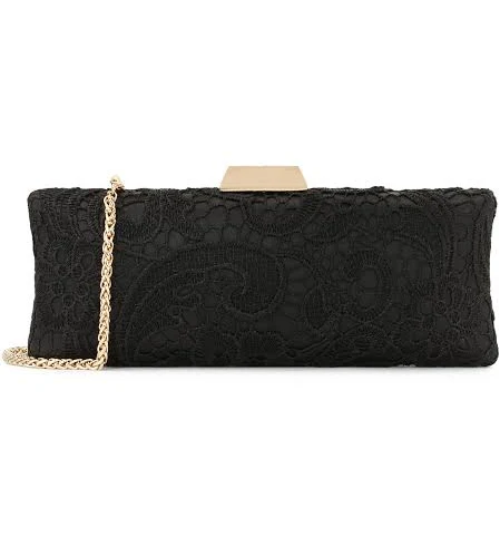 bag Чорний клатч обшитий мереживом у венеціанському стилі Kazar $5599