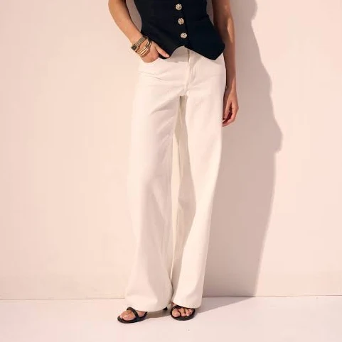 jeans Білі джинси прямого крою Samadhi $5600