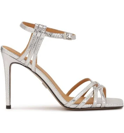 shoes Сріблясті босоніжки на рельєфній шкіряній шпильці Kazar $6099