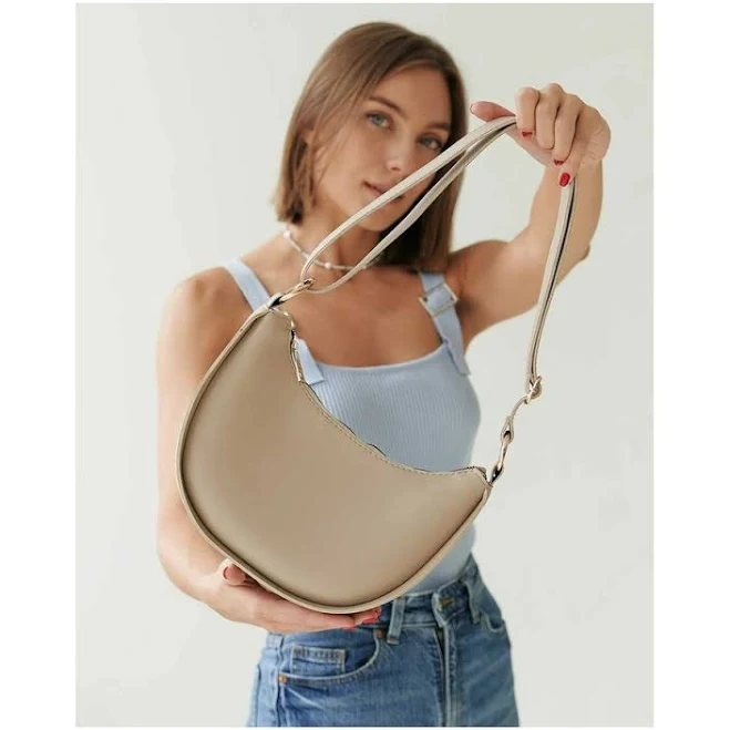 bag Жіноча сумка крос-боді з екошкіри середнього розміру повсякденна з блискавкою та ременем, бежева 63628. Сумки ROZETKA $1320