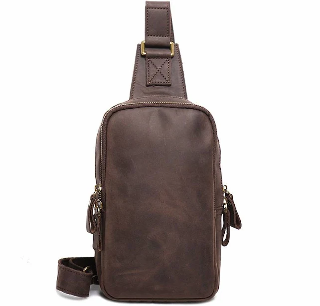 bag Сумка слінг через плече натуральна шкіра 673-2 (Темно-коричневий) BagManiaUA $2090