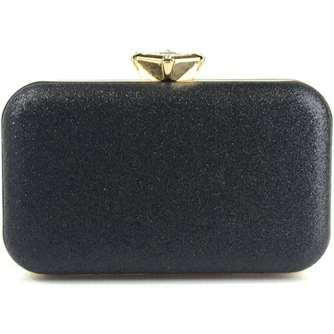 bag Черная вечерняя сумка клатч бокс с блестками маленькая мини сумочка выпускная на цепочке Shafa $680