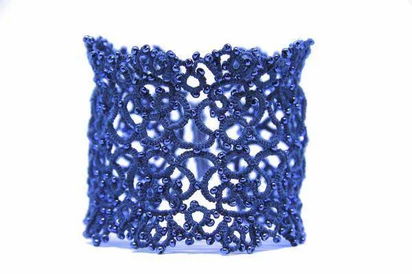 accessory Браслет плетений широкий мереживний ручної роботи Павутинка Мʼякий ажурний браслет Чорного кольору Prom $700