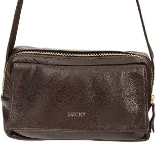 bag Сумка жіноча Крос-боді 710 з натуральної шкіри коричнева Lucky $1890