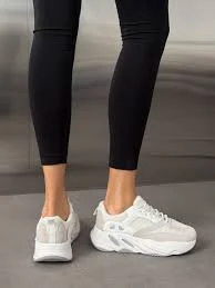 shoes Кросівки з текстильними вставками біло-сірі LadyBoom $715