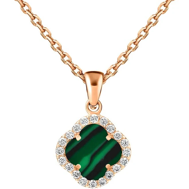 accessory Золотой кулон Клевер с малахитом (з7374.1) irij.com.ua $11016