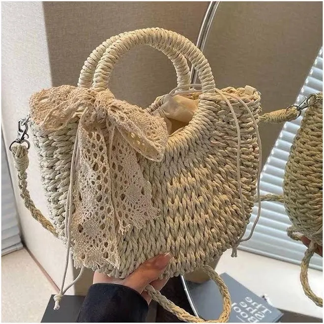 bag Міні жіноча сумка плетена через плече кросбоді соломяна пляжна з рафії світло-бежева. Сумки ROZETKA $750