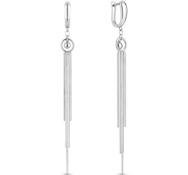 accessory Довгі срібні сережки з ланцюжками (арт. 7502/10172) Столична Ювелірна Фабрика $2741