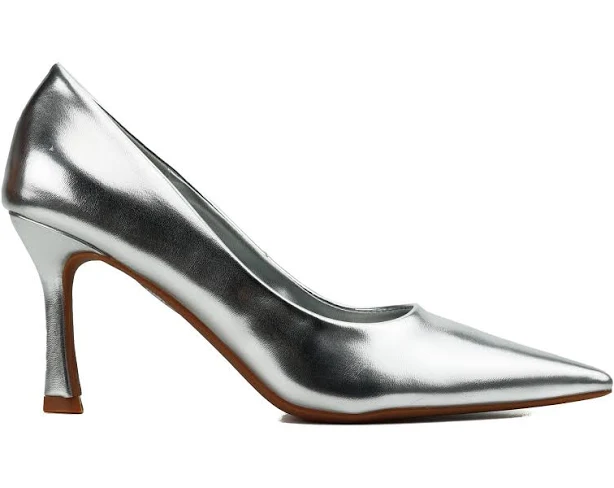 shoes Срібні туфлі на підборах 8 см з металевим блиском Kokietki $876.82
