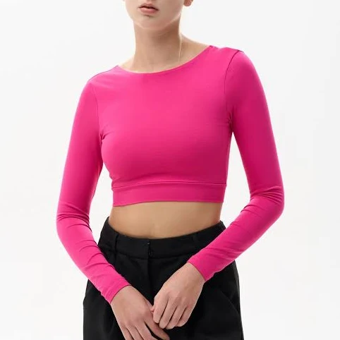 top Кроп-топ з вирізом на спині колір фуксія siluetspirit.com.ua $800