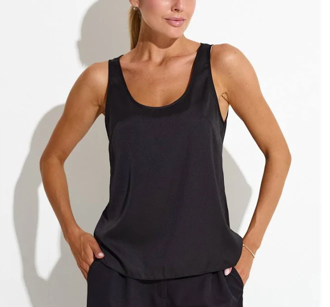 майка Шовкова майка Люсі чорна 8448 Itelle.com.ua $792