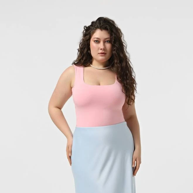 top Рожевий бавовняний топ з квадратним вирізом jhiva.com.ua $850