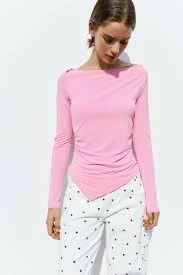 halter top Рожевий топ зі зборками pullandbear.com $949