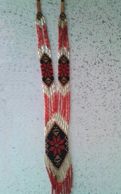 accessory Намисто гердан червоний з чорним з бісеру ручної роботи guculka.com.ua $999