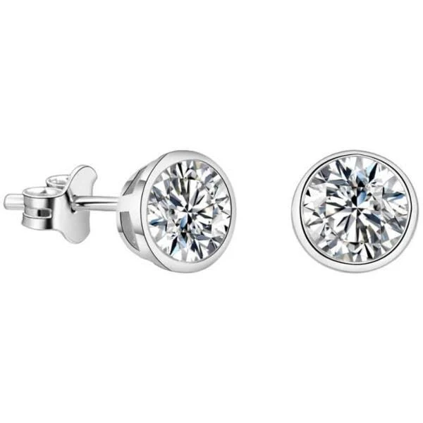 accessory Beneto Срібні сережки-цвяшки з мерехтливим цирконом Makeup $710