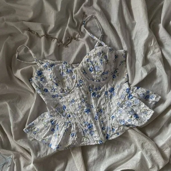 crop top &laquo;Blue Blossom&raquo; корсет у квітковий принт Anna.s.clothes $1299