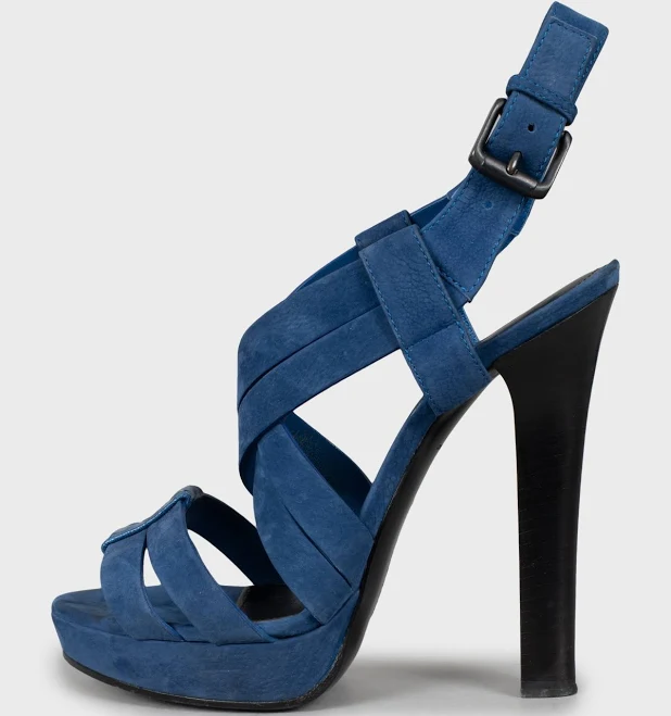 shoes Bottega Veneta Сині босоніжки на високих підборах, розмір 38, Оригінал (88263111) The Originals $7500