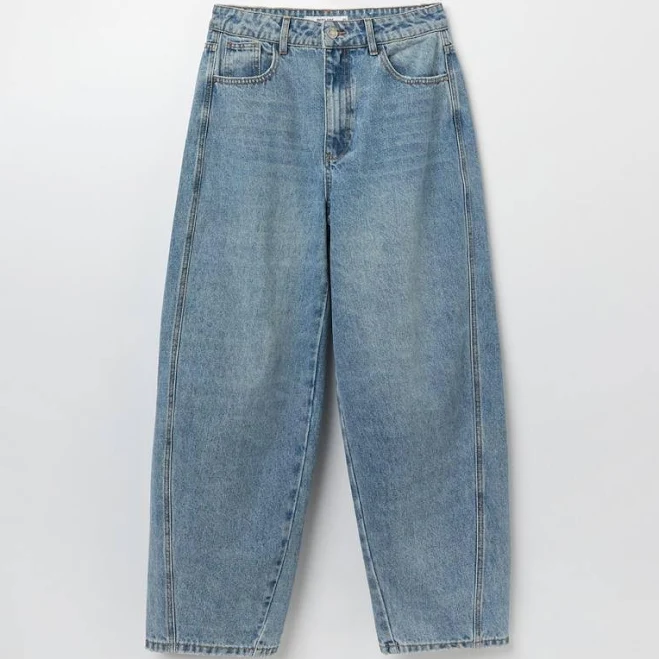 barrel jeans Жіночі джинси з високою посадкою carrot fit світло-блакитні - Світло-блакитний - 34 Diverse $2499