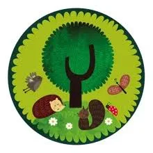 animal print Cartoon Printed Round Carpet Diameter 100cm Absorbent Floor Mat Living Room Bedroom Rug Doormat - Little Hedgehog TVCMall $161.01