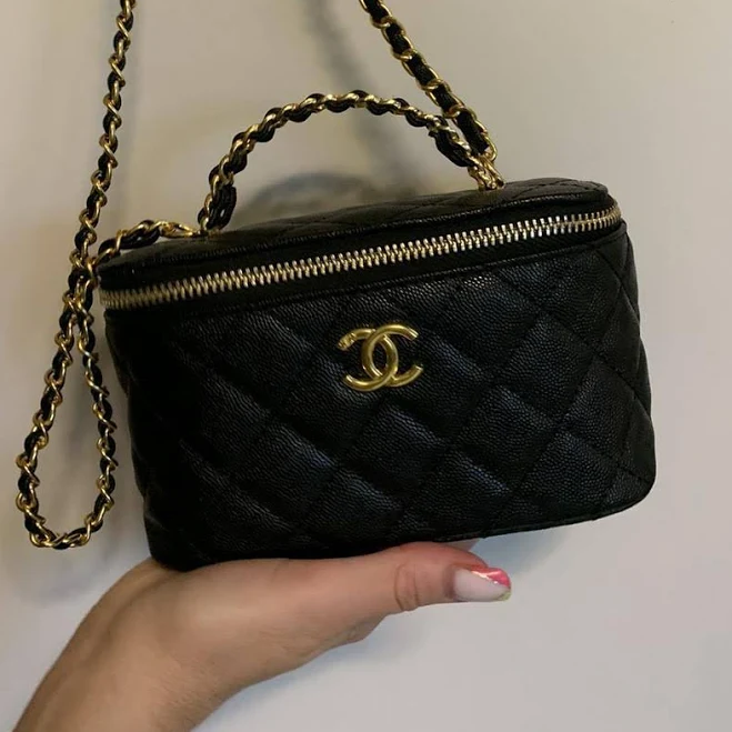 bag Чорна міні-сумка Chanel Box Bag на ланцюжку Prom $1600