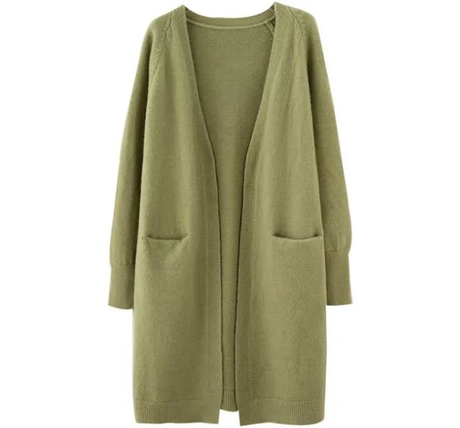 outerwear Длинный теплый кардиган. Модель DM-4046 - Оливковый delamoda.com.ua $1406