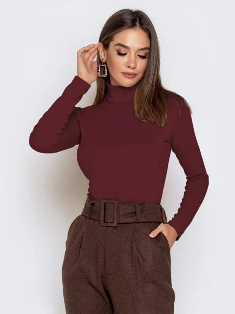 top Dressa Базовий гольф з трикотажу бордовий 55392 &ndash; купити в Києві dressa.com.ua $639