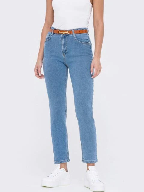 джинси Dressa Джинси-мом з завищенною блакитні 58662 &ndash; купити в Києві dressa.com.ua $999