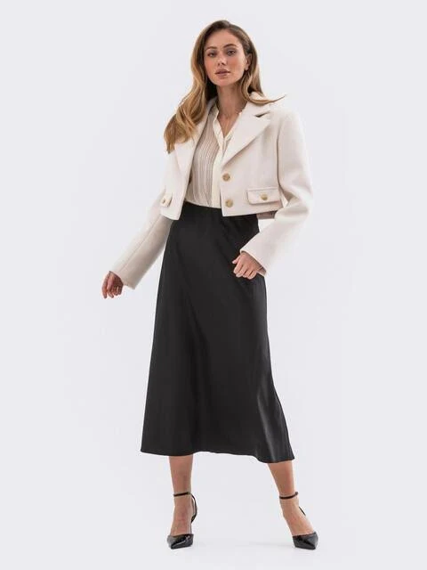skirt Dressa Сатинова спідниця чорного кольору 66141 &ndash; купити в Києві dressa.com.ua $1359