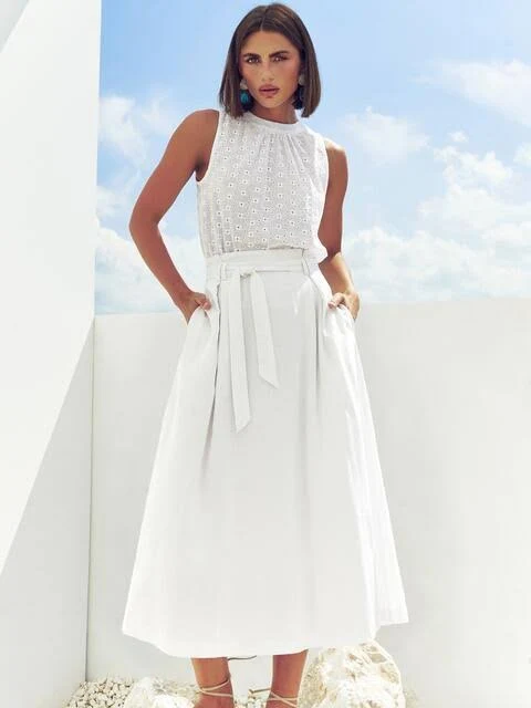 skirt Dressa Спідниця-міді білого кольору з підкладкою 69956 &ndash; купити в Києві dressa.com.ua $1199