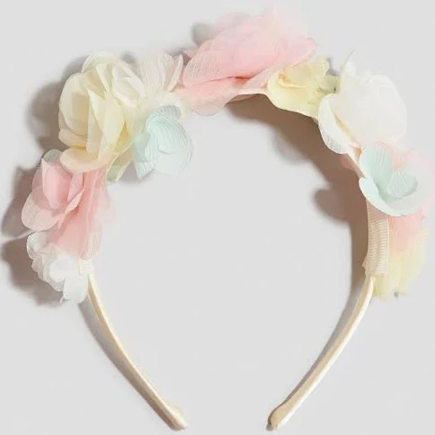 accessory Dziewczynka - Обруч для волосся з квітковими аплікаціями Світло-Рожевий/Квіти - H&M H&M $279