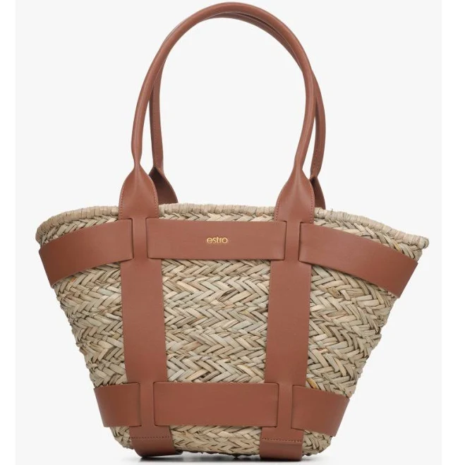 bag Estro Солом'яний шопер бежево-коричневий / розмір Estro $1590