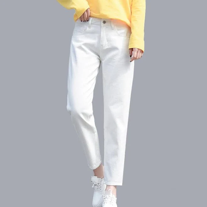 jeans Жіночі джинси Harem Mom з високою талією. Білі брюки великих розмірів. Чорні джинси 28 білий Joom $760