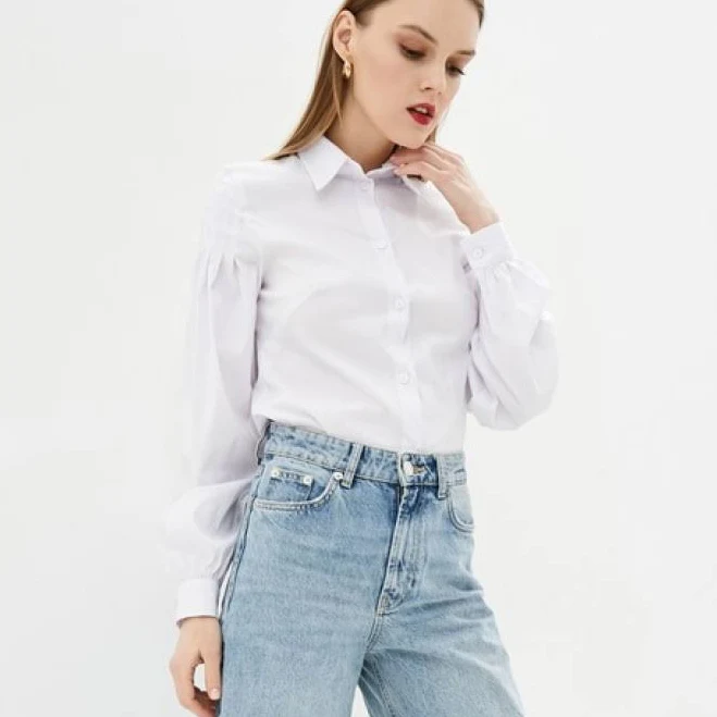 top Біла сорочка з об`ємними рукавами jhiva jhiva.com.ua $550