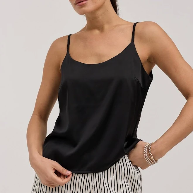 майки Майка з шовку на тонких бретелях L / Чорний / Шовк Армані Wear Me $755