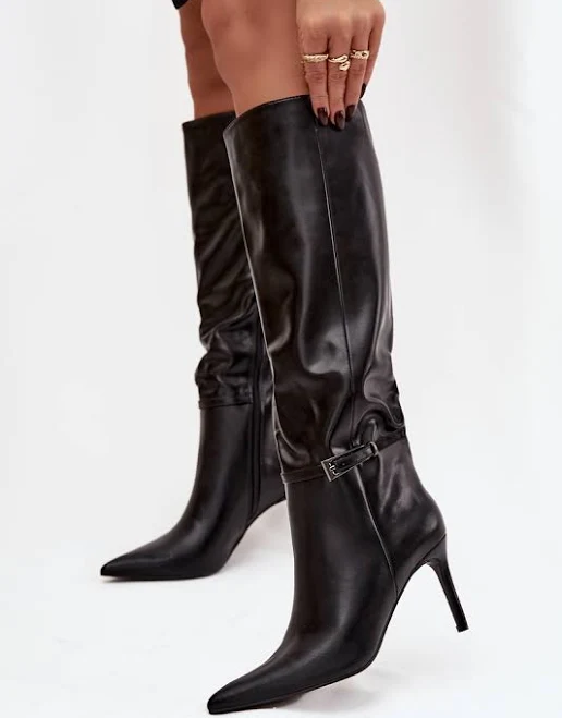 shoes Жіночі чоботи на підборах з ремінцем чорні Lisanne botoshop.com.ua $1781