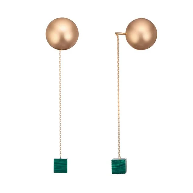 accessory Сережка з жовтого золота з малахітом LITKOVSKA. Артикул: 260633210301 SOVA $26964