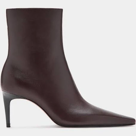 shoes Шкіряні Жіночі Ботильйони MANGO KATERINA (MNO4630) колір темно-коричневий Intertop.ua $3999