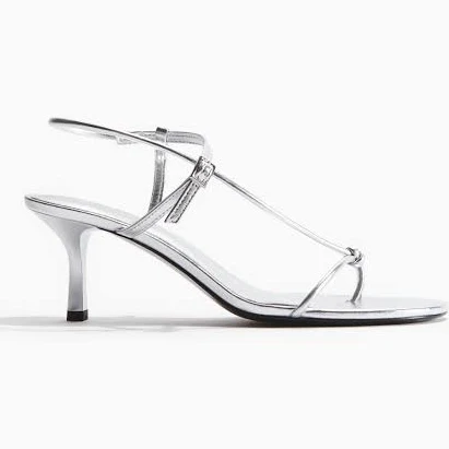 shoes Moda Damska - Босоніжки на підборах із ремінцями Сріблястий - Size: 41 - H&M H&M $1179