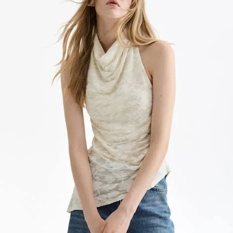 halter top Moda Damska - Топ-халтер Білий - Size: L - H&M H&M $799