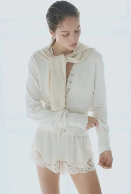 cardigan Moda Damska - Кардиган тонкого в&rsquo;язання Білий - Size: XS - H&M H&M $1099