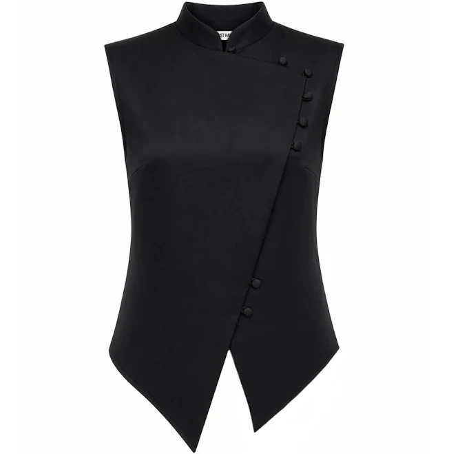 top Чорний асиметричний сатиновий топ MUSTHAVE MustHave $1999