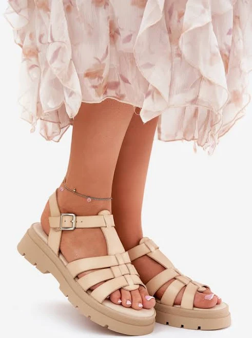 shoes Еко Шкіряні Сандалі Жіночі На Платформі Бежеві Nendales botoshop.com.ua $1184