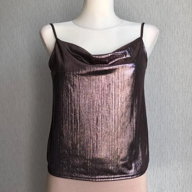 top Блискучий топ металік на бретельках new look Shafa $126