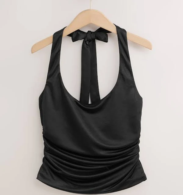 top NEXT Атласний топ з бретелькою на шию Next Ukraine $933