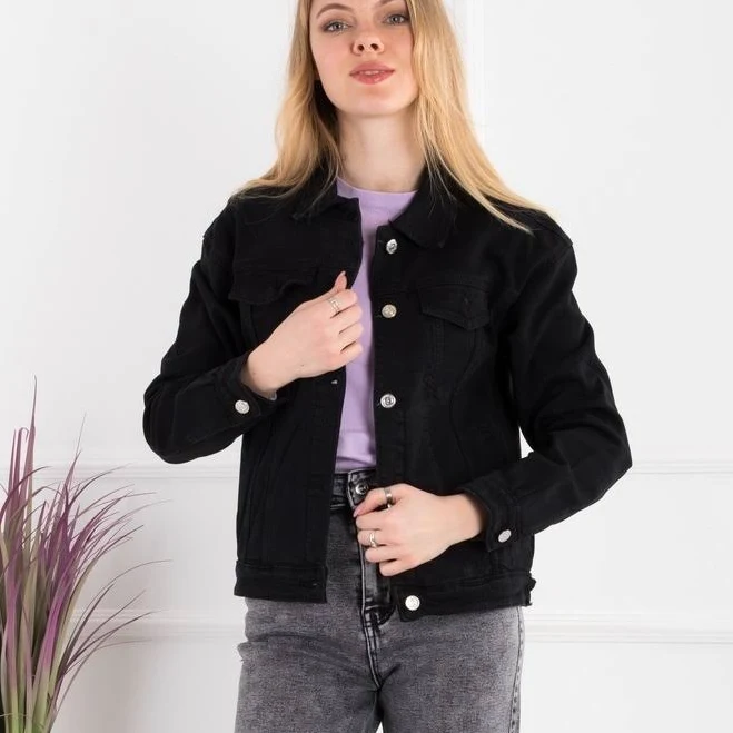 outerwear Жіноча чорна джинсова куртка Весна/Oсінь OLLA $639