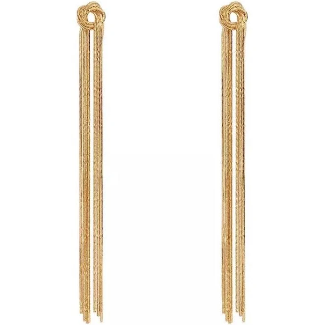 accessory Стильні довгі сережки жіночі (біжутерія) Oxa золотисті. Біжутерні сережки ROZETKA $389