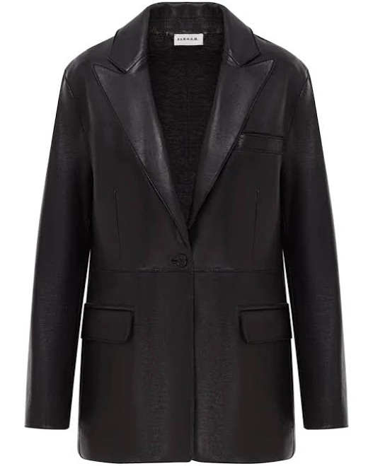 піджак P.A.R.O.S.H. жіночий чорний блейзер з натуральної шкіри на гудзиках. - розмір XS, П.а.р.о.ш., для жінок, чорний, 100% натуральна шкіра - жакети Domino.ua $69900